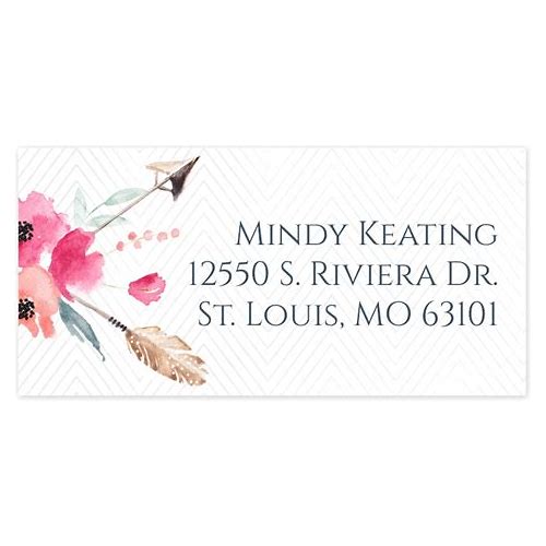 Boho Floral Rectangle Address La…