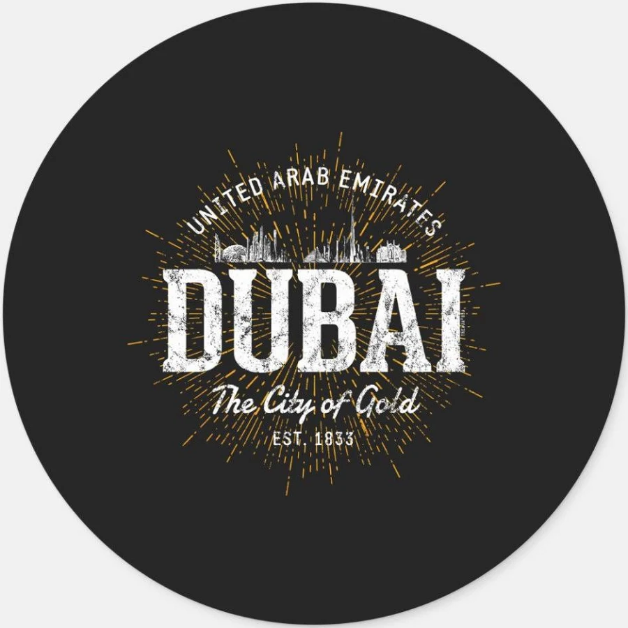 Dubai United Arab Emirates Style Dubai Classic Round Sticker