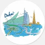 Dubai classic round sticker