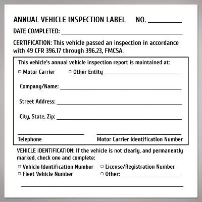 Avery Annual Vehicle Inspection Label Stickers