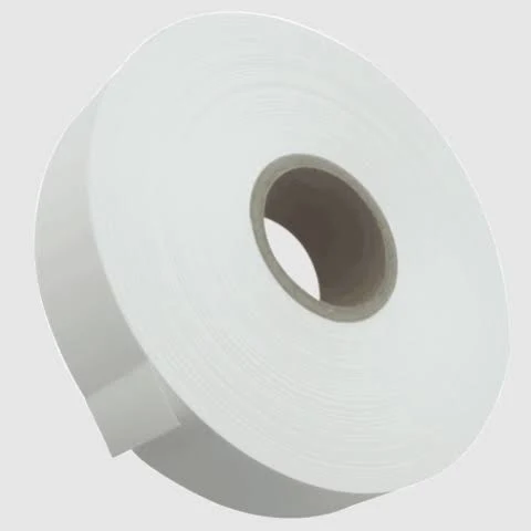 Slit edge satin wash care label white 25mm x 200m (1" x 656') approximate 1000 labels