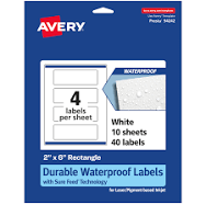 Avery 2" x 6" Waterproof Rectangle Labels