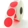 Fluorescent Red Circle Stickers and Labels