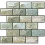Vancore 10 Pack Peel and Stick Backsplash Tiles 3D Wall Tiles Stickers for Kitchen Bathroom, 10 inch x 10.6 inch, Green, Size: 10 x 10.6 x 0.05