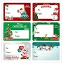 Christmas Gift Tag Stickers, Christmas Label Stickers, 6 Pack 3x2 Inch Merry Christmas Name Stickers Paper Self-Adhesive Gift Tags for Wrapping, Easy