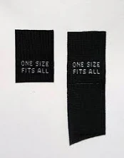 Black One Size Fits All Woven Clothing Sewing Garment Care Label Tags (50-1000pcs) 50