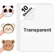 10 Sheets A4 Vinyl Sticker Paper Transparent Printabe Label for Inkjet Printer S