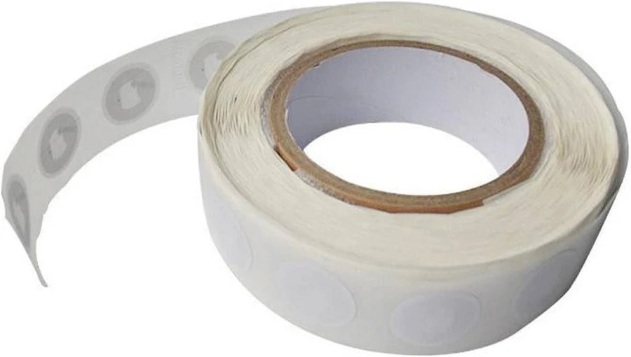 13.56mhz 14443a PVC NFC Blank Round Sticker Label 25mm Rewritable Data Tag 10 Pack For Access Identification, Size: One-size, White