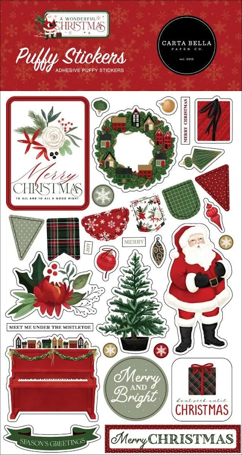 A Wonderful Christmas Puffy Stickers