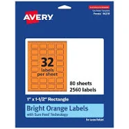 Avery Printable Rectangle Labels Bright 94219-BOP