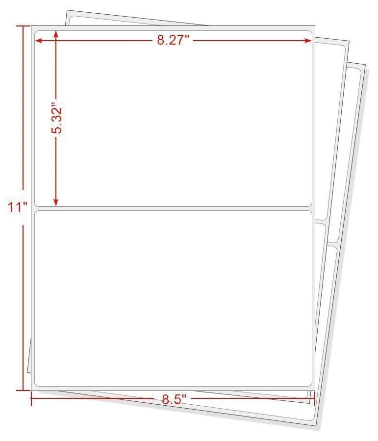 Half Sheet Self Adhesive Shipping Labels For Laser & Inkjet Printer