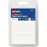 Avery All-Purpose Labels, 1 x 2.75 Inches, White, Pack of 128 (20301)