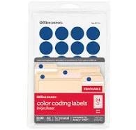 Office Depot Brand Removable Round Color-Coding Labels OD98790