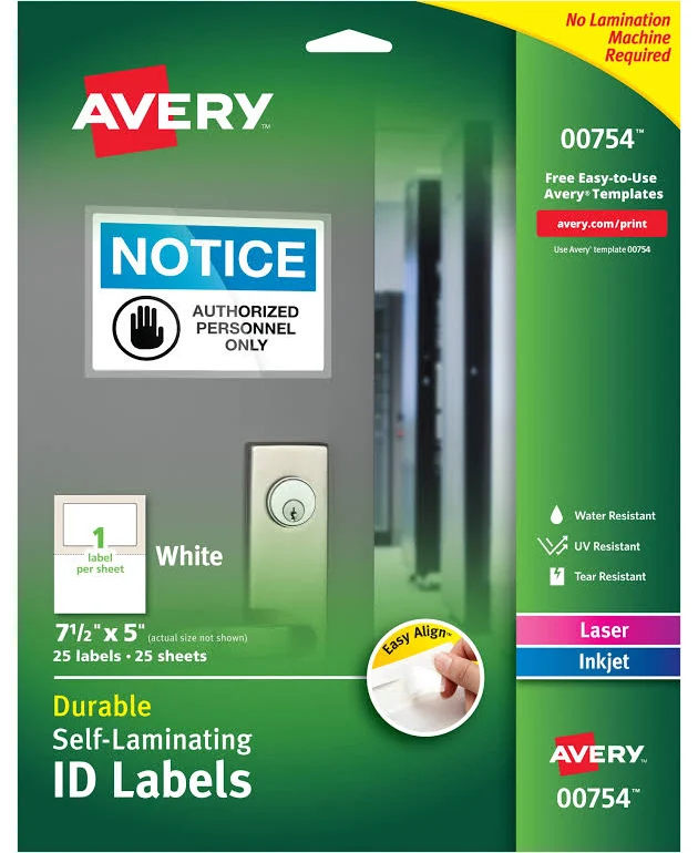 Avery Easy Align Self-Laminating ID Labels