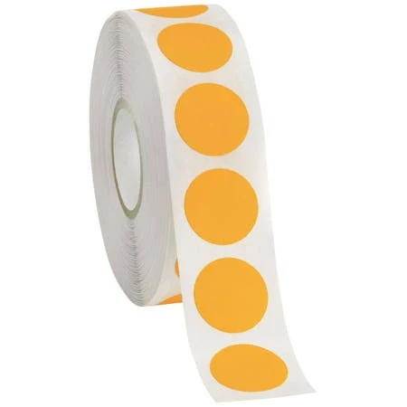Sswbasics Self-Adhesive Fluorescent Orange 3/4" Diameter Circle Labels