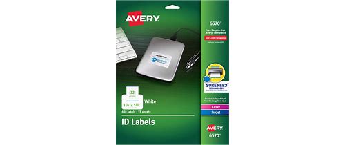 Avery ID Labels, Sure Feed Tech…