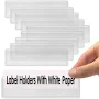 10pcs Label Holders Adhesive Clear Shelf Tag Index Card Pockets Drawers File Cabinet Storage Bins