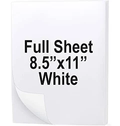 IColor White Vinyl Cut Sheet Label / Sticker Media with Permanent Adhesive - Letter size - 25 Pack