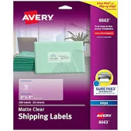 Avery Matte Clear Easy Peel Mailing Labels w Sure Feed Technology 8663