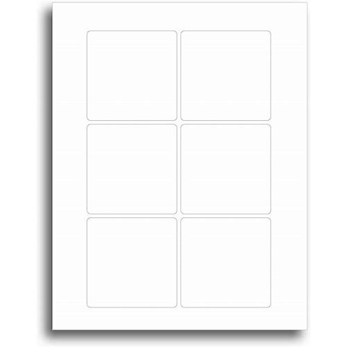 White Adhesive Square Labels, 3…