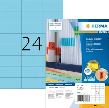 Self Adhesive Coloured Labels, 24 Labels Per A4 Sheet, 100 Sheets, 70