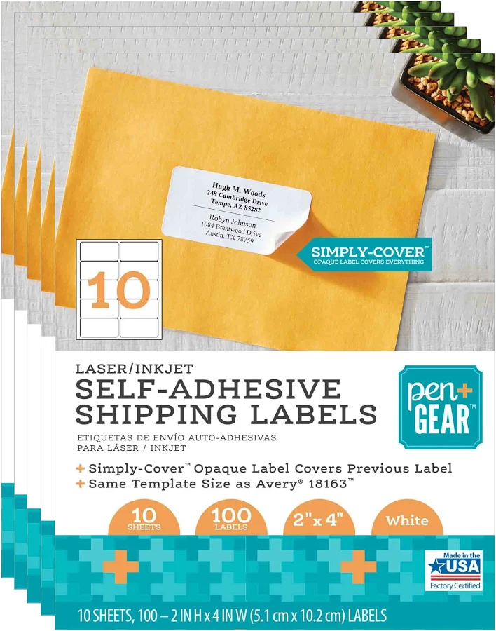Pen+gear Laser/Inkjet Shipping Labels