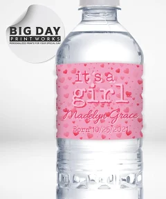 24pc Custom Water Bottle Labels | Fun Baby Shower Party Decoration Label | Personalized Labels | Customized Label | DIY Labels | Girl & Boy