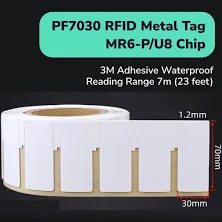 RFID Long Rnage UHF Anti Metal Tags Sticker PET Waterproof 3M Adhesive PF7030 for metal - 70*30*1.2mm / 30 pieces