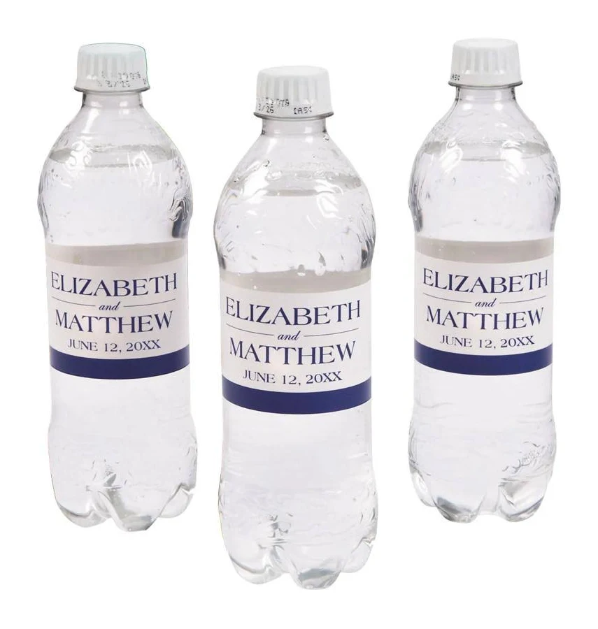 50 Pc Personalized Simple Water Bottle Labels