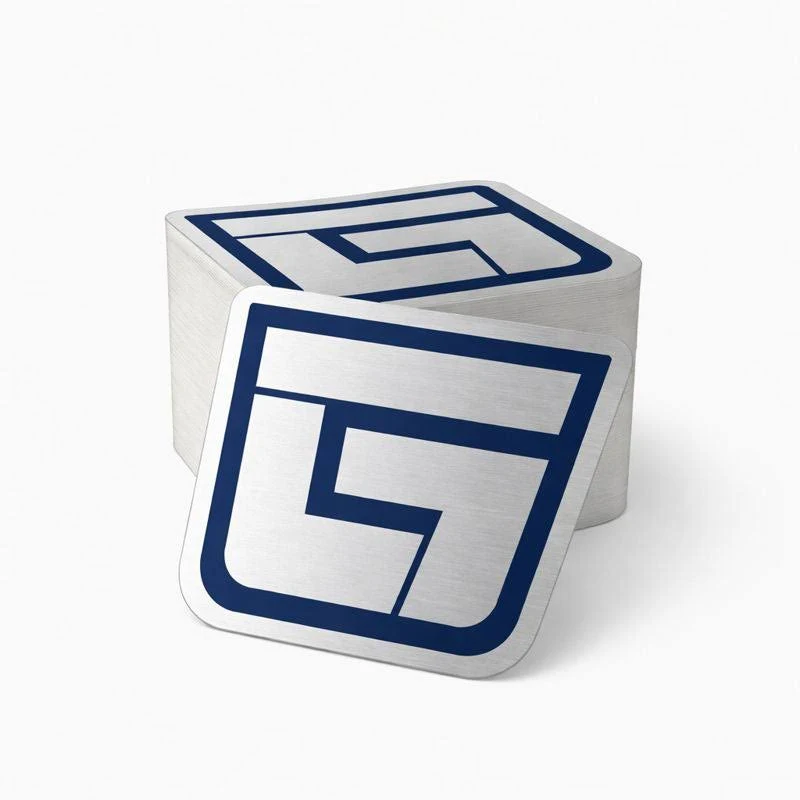 Sticky Brand Custom Brushed Aluminum Stickers