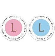 Personalized Pastel Dots Round Self-Stick Address Labels-144 per Set