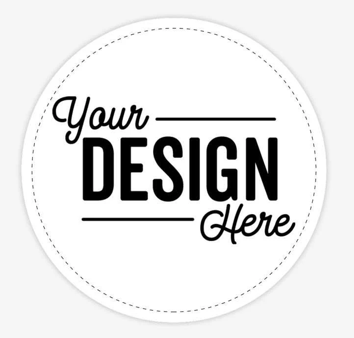 125ct. Custom Full Color 4 in. Vinyl Circle Sticker - White- 1-Color Text or Art Design