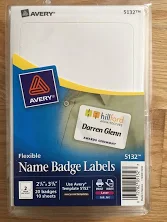 Name Badge Labels - Avery 5132 - 20 Labels