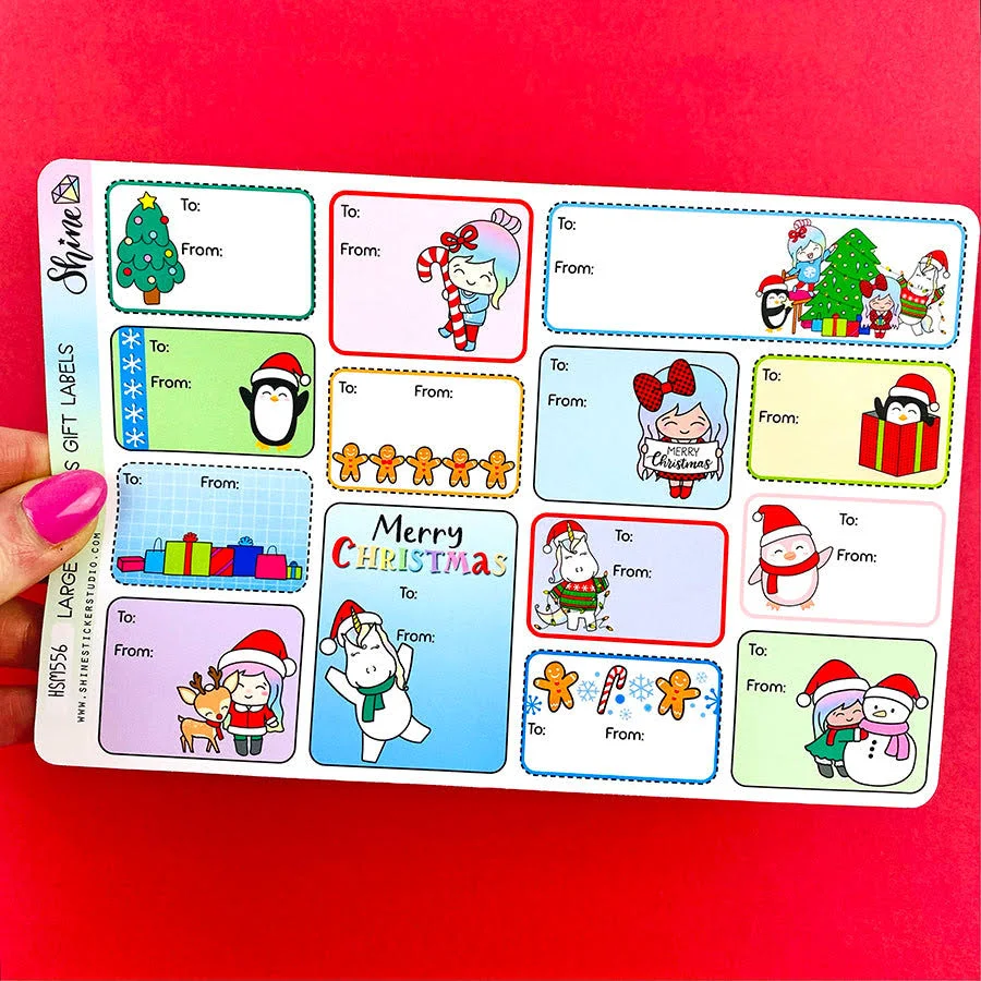 Large Christmas Gift Label Stickers