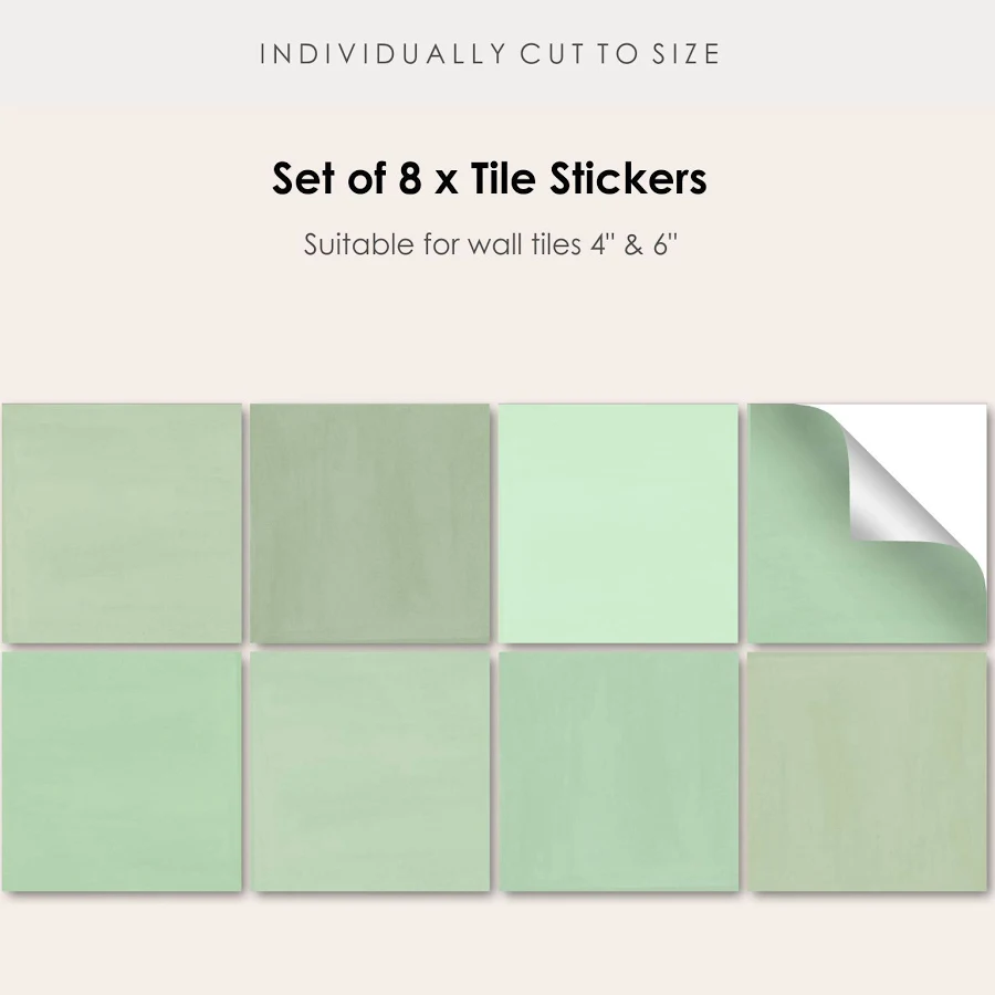 Quadrostyle Zellige in Glass Green Tile Stickers