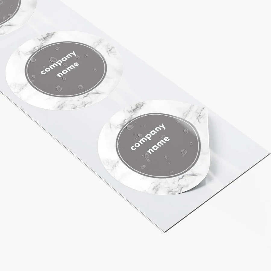Custom Waterproof Labels | 50 qty | 1" x 1" | VistaPrint | Design: Gray, Business Services, Styles & Themes, Industry, Conservative