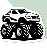 4 x 'Monster Truck' Premium Vinyl Decal Stickers – Waterproof, Durable & Easy To
