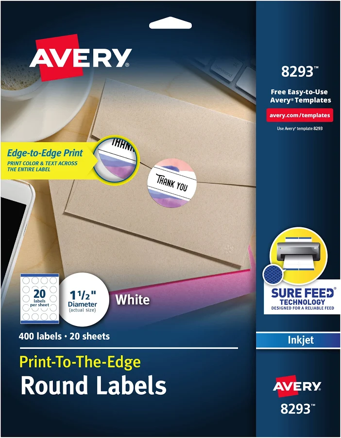 Avery Inkjet Color Printing Round Labels