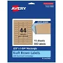 Avery Kraft Brown Rectangle Labels
