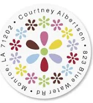 Hopscotch Round Address Labels by Colorful Images