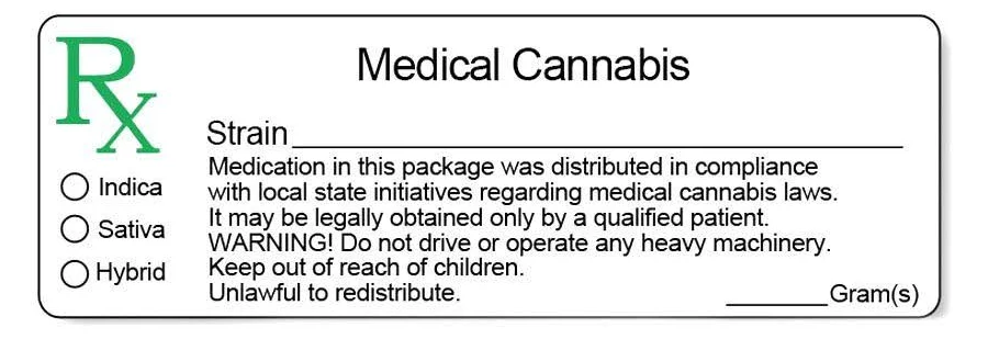 1000 pcs, Generic Concentrate Rx Medical Compliant Labels