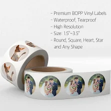 100+ Custom Labels on roll Premium Vinyl Gloss Weather Proof Labels - Custom Sticker, Personalized Sticker, Logo