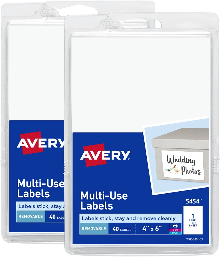 Avery Removable Labels 4" x 6
