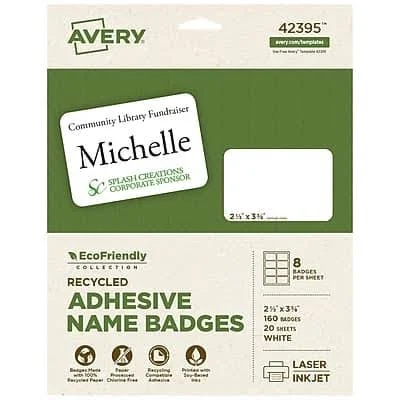 Avery EcoFriendly Adhesive Name Badge Labels