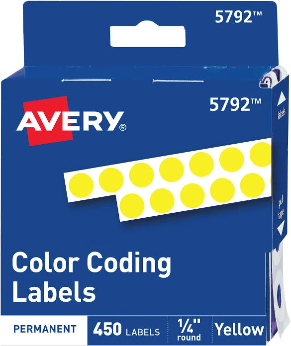 Avery Permanent Self-Adhesive Round Color-Coding Labels