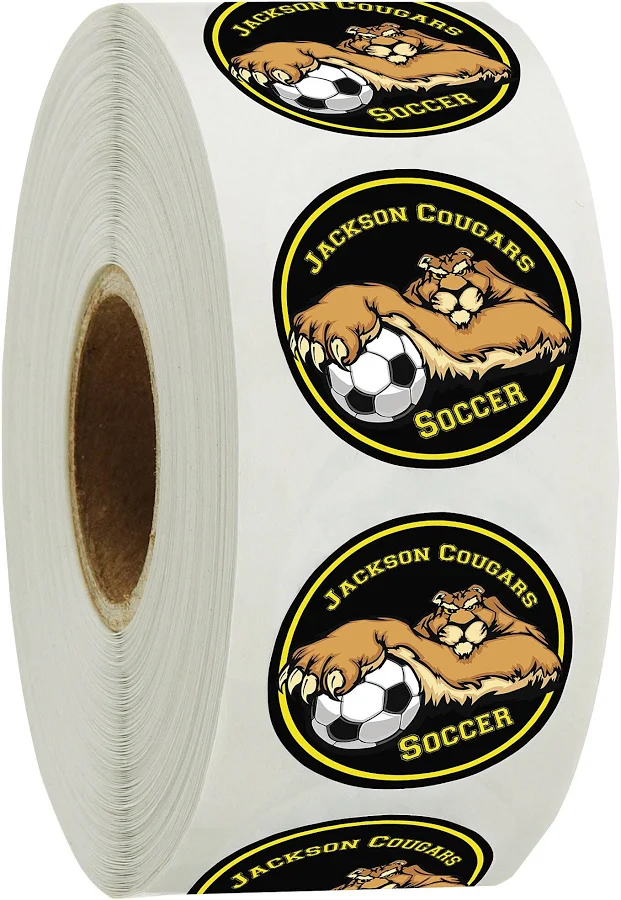 250 Imprinted Sticker Rolls | Full Color Sticker by the Roll - Circle - 1 inch - Low Quantity | Promotional Items Imprinted with Your Company Logo | 