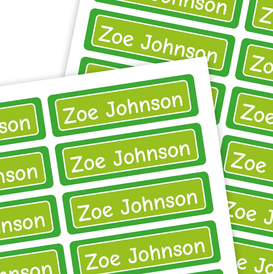 Medium Rectangle Name Labels | Border - 30 Count