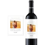 Set of 10 Labels Only for Wine Bottles and Champagne, Personalized Wine Labels Modern Photo Wedding Favors, Peel-And-Stick Labels 800