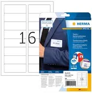 Herma Name/Textile Labels A4 White 4515