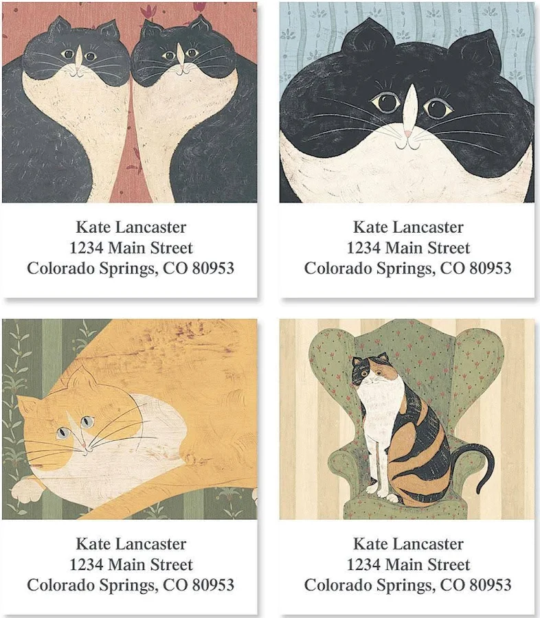 Cozy Cats Address Labels by Warren Kimble (4 designs)